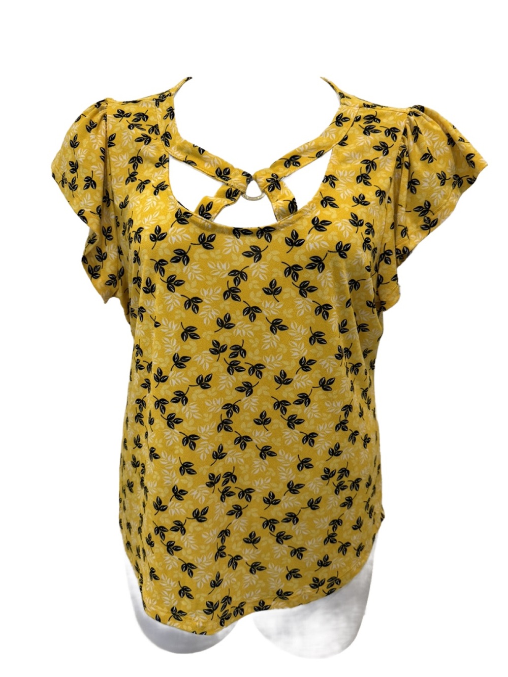 Adrienne Vittadini Flutter Sleeve Blouse. XL